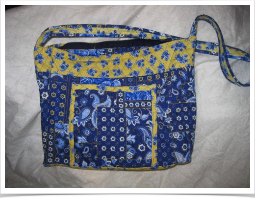 Blue and Yellow
Double Sided Quilted Purse
